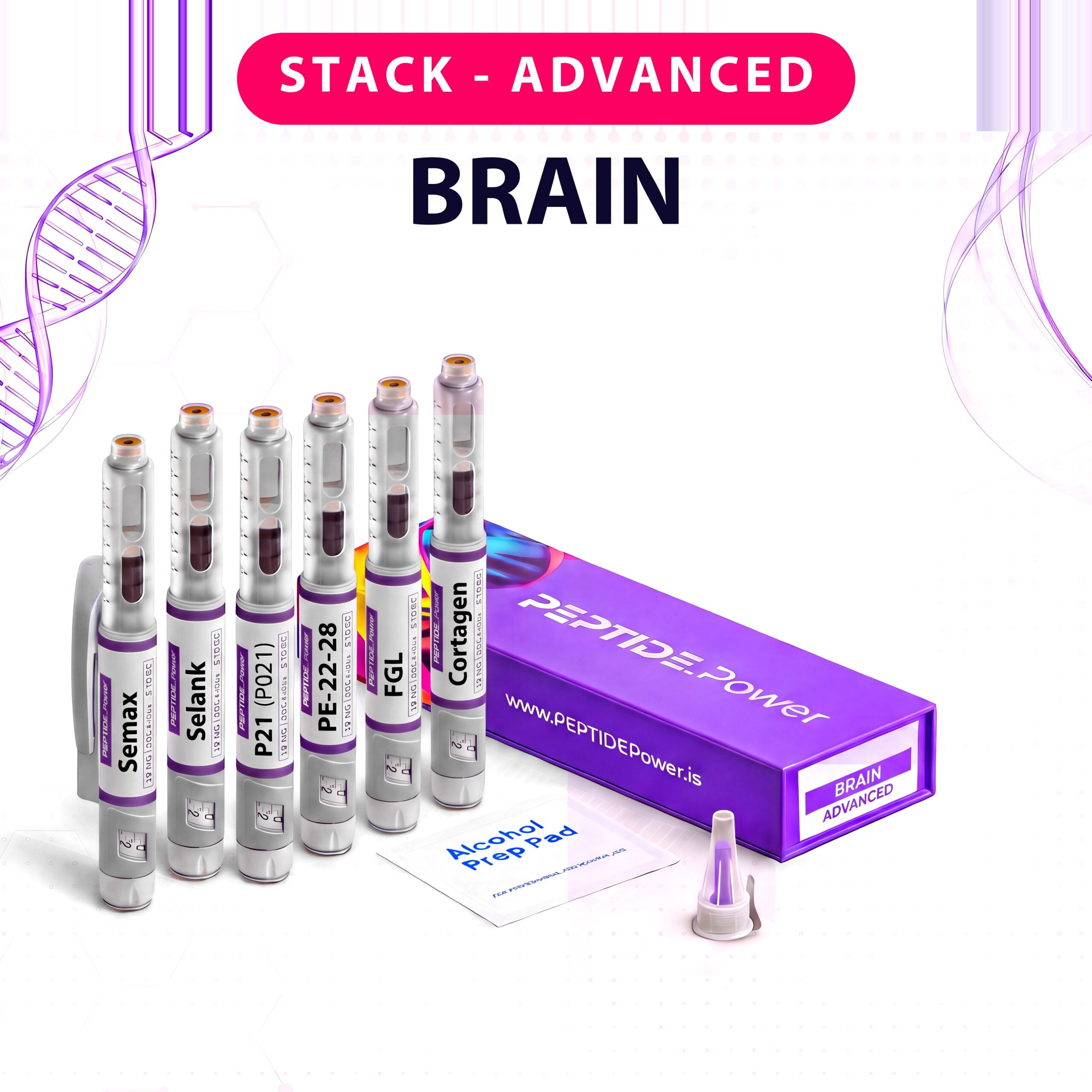 Brain - Advanced - PEPTIDE.Power Brain - Advanced - Pre-Mixed Research Peptide Pen, 99%+ Purity (CoA) | PEPTIDE.Power