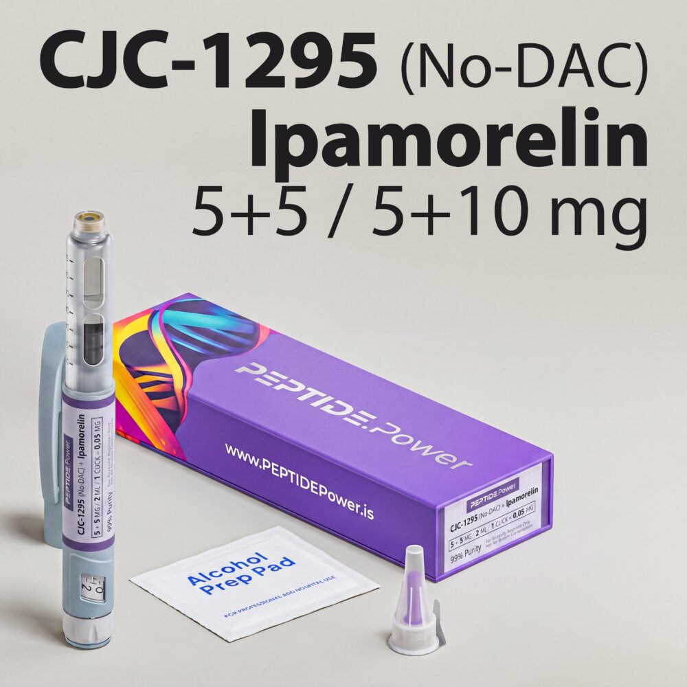 CJC-1295 (No-DAC) + Ipamorelin: 5 mg + 5 mg / 5 mg + 10 mg - Pre-Mixed Research Peptide Pen | PEPTIDE.Power