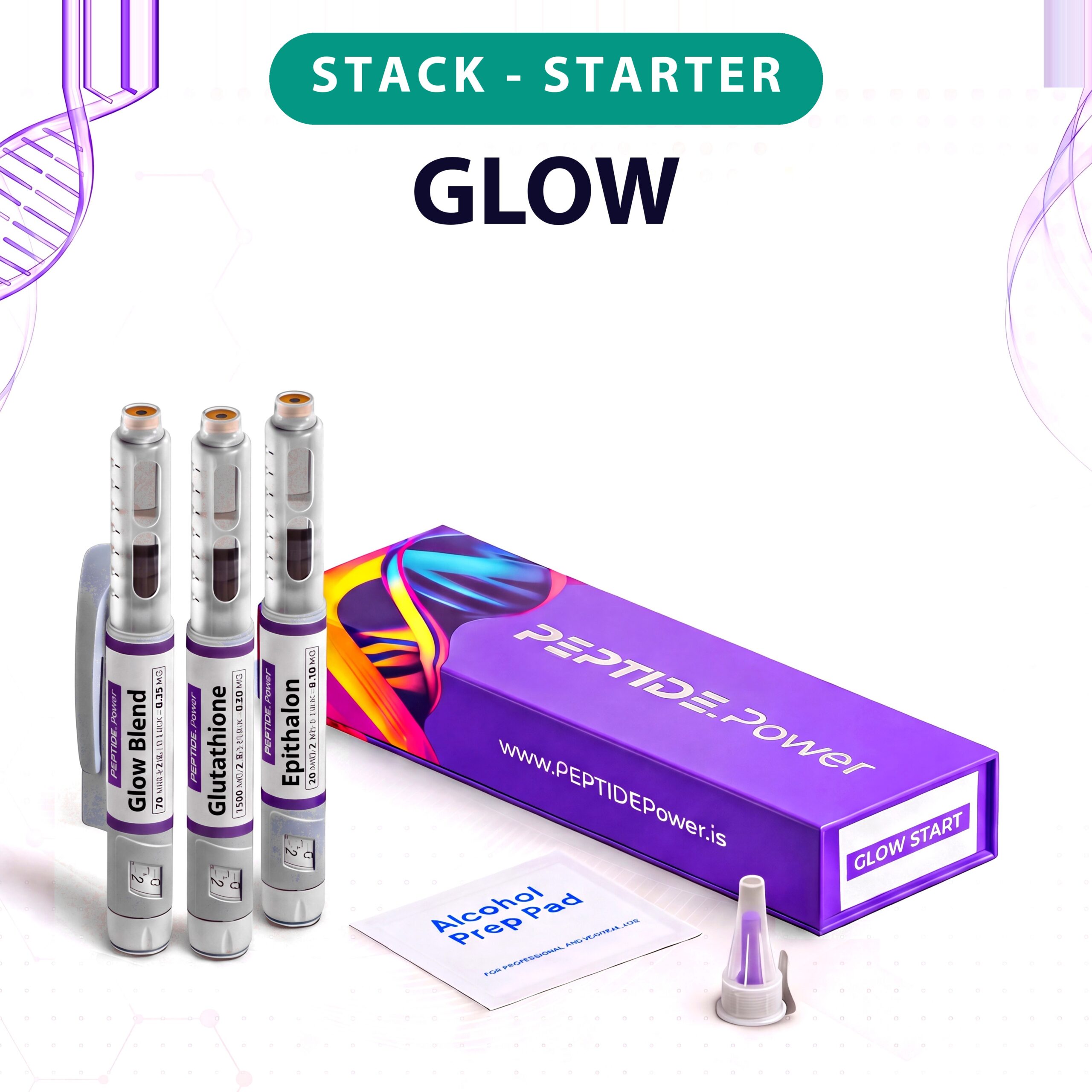 Glow - Start - PEPTIDE.Power Glow - Start - Pre-Mixed Research Peptide Pen, 99%+ Purity (CoA) | PEPTIDE.Power