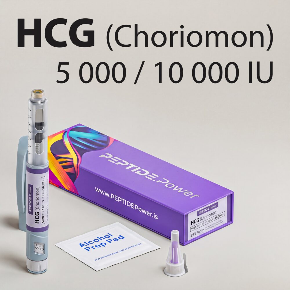 HCG (Choriomon): 10 000 IU / 5000 IU - Pre-Mixed Research Peptide Pen, 99%+ Purity (CoA) | PEPTIDE.Power