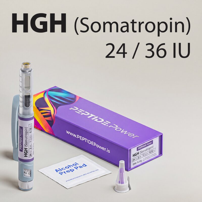 HGH (Somatropin): Pack 108 IU (3 x 36 IU) / 24 IU / 36 IU - Pre-Mixed Research Peptide Pen, 99%+ Purity (CoA) | PEPTIDE.Power