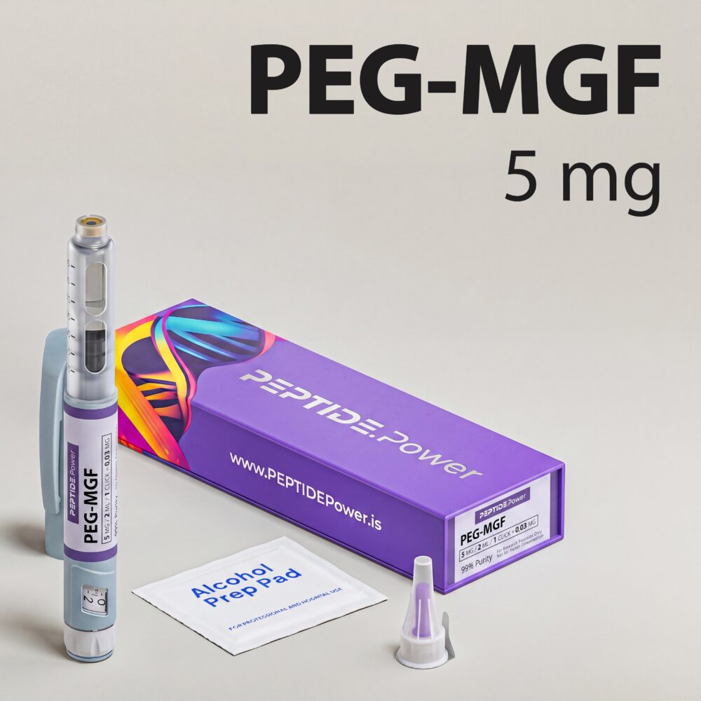 PEG-MGF: 5 mg - Pre-Mixed Research Peptide Pen, 99%+ Purity (CoA) | PEPTIDE.Power