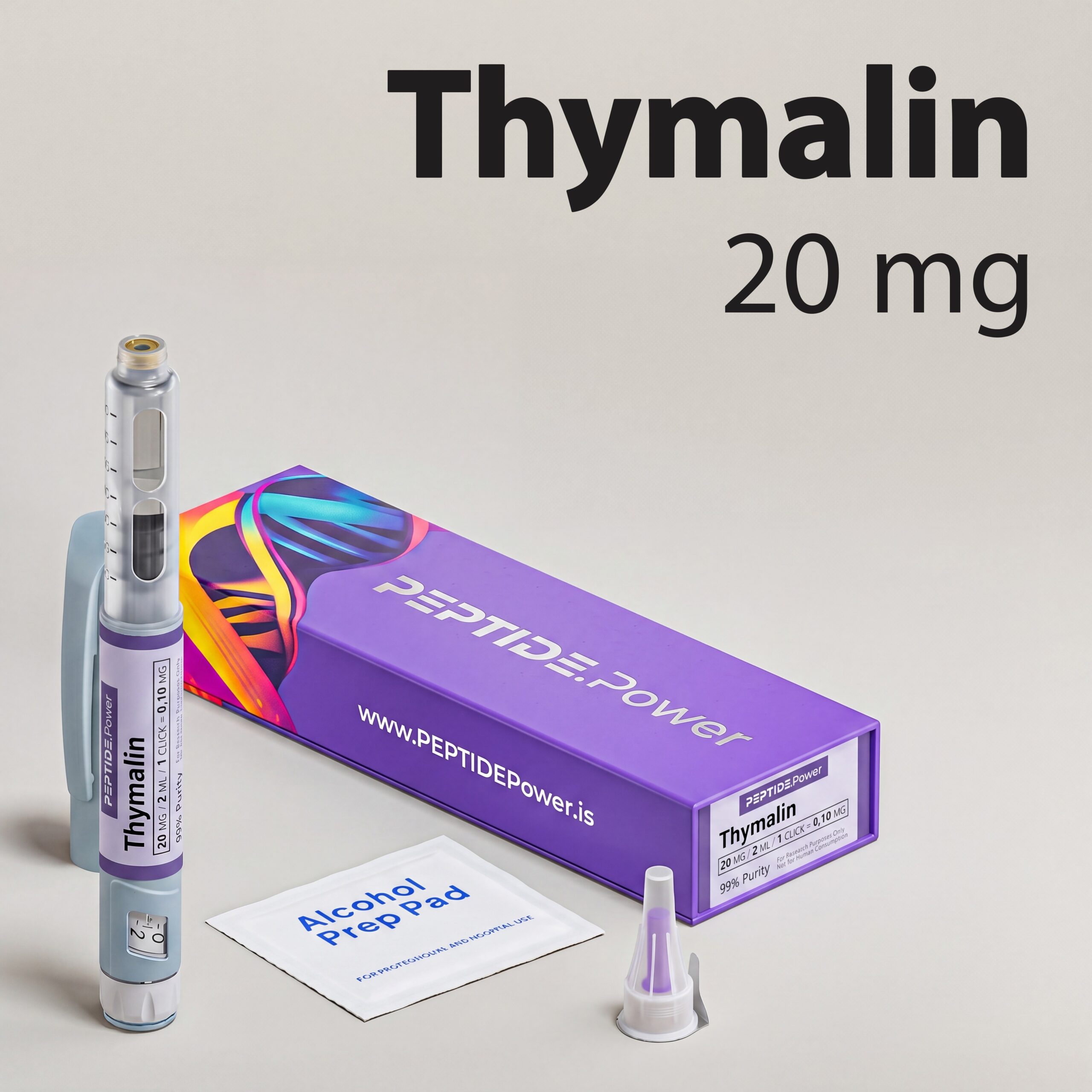 Thymalin - PEPTIDE.Power Thymalin: 20 mg - Pre-Mixed Research Peptide Pen, 99%+ Purity (CoA) | PEPTIDE.Power