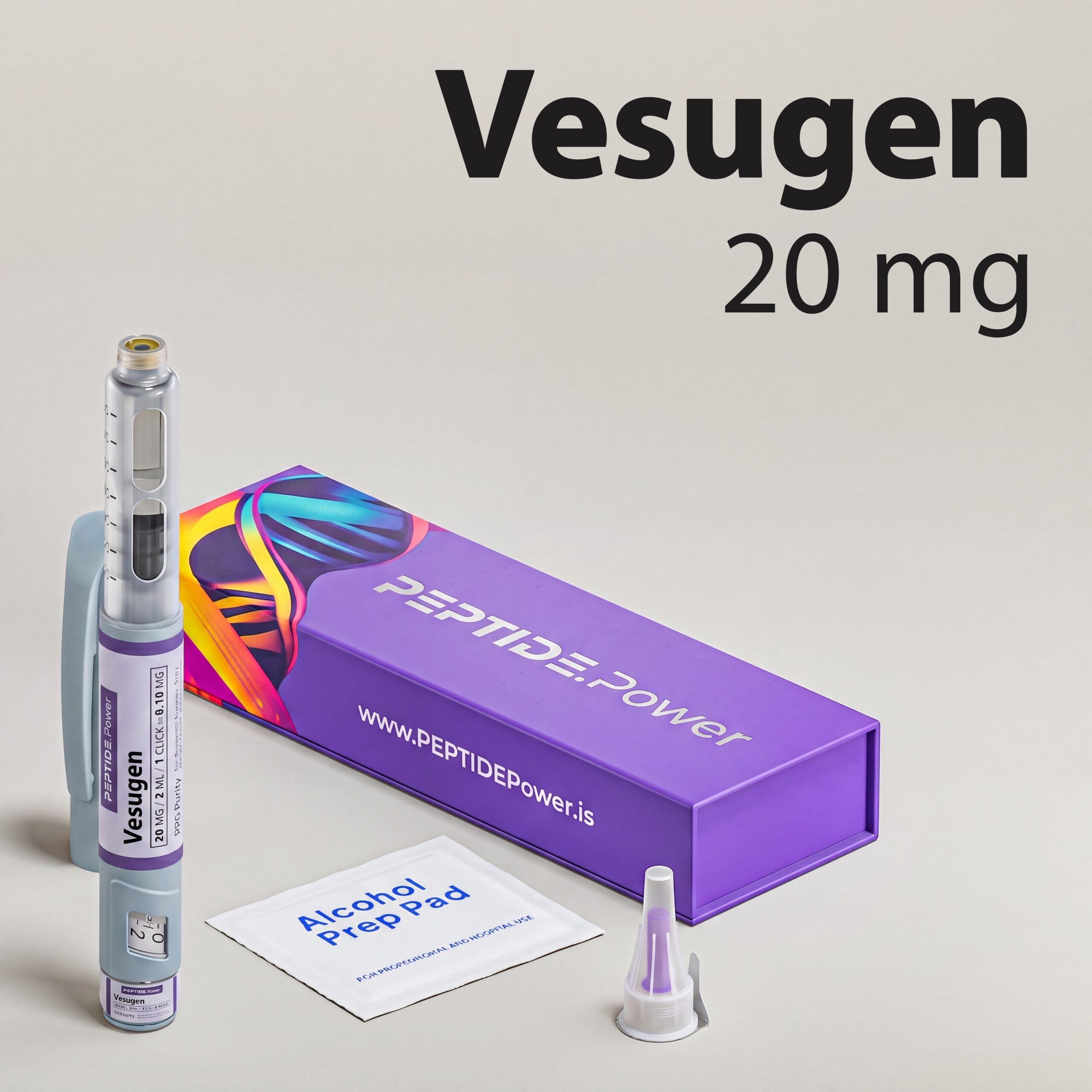 Vesugen - PEPTIDE.Power Vesugen: 20 mg - Pre-Mixed Research Peptide Pen, 99%+ Purity (CoA) | PEPTIDE.Power