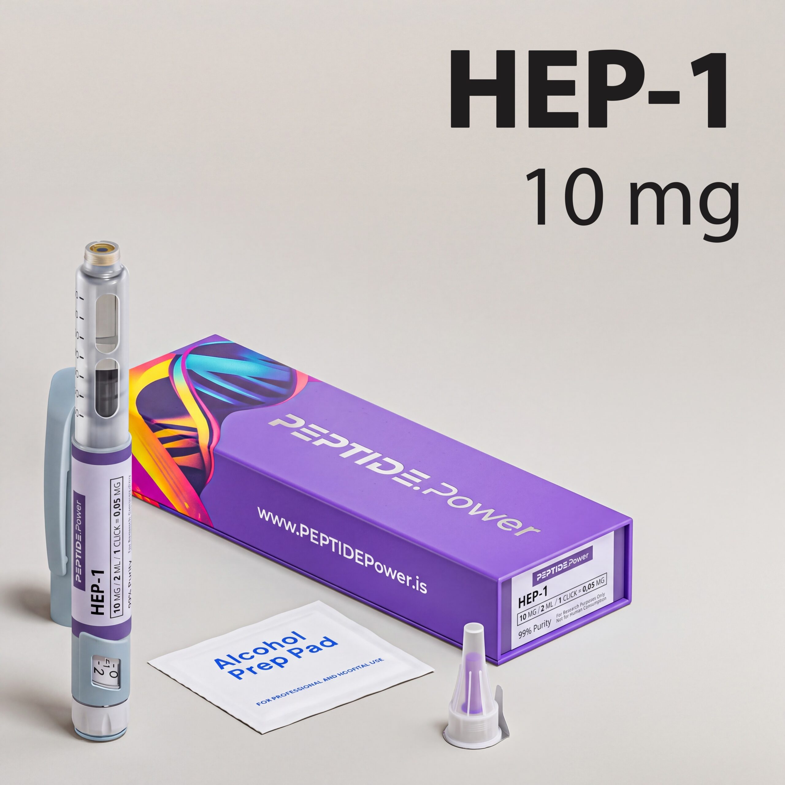 HEP-1 - PEPTIDE.Power HEP-1: 10 mg - Pre-Mixed Research Peptide Pen, 99%+ Purity (CoA) | PEPTIDE.Power